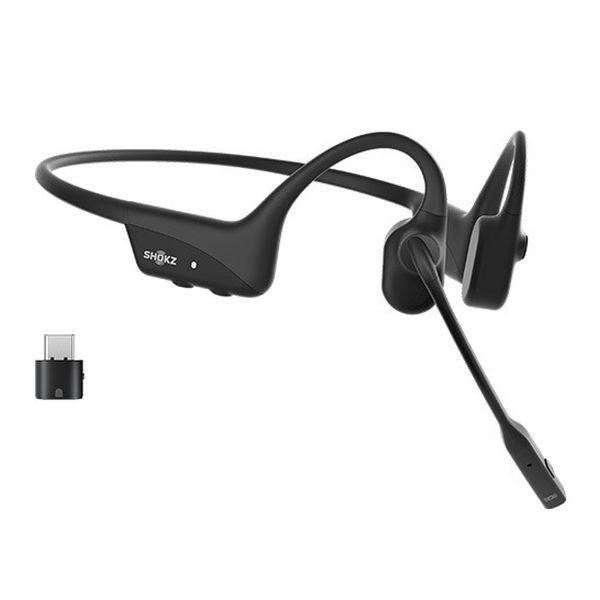 【新品】SHOKZ ショックス ブルートゥースイヤホン 耳かけ型 骨伝導 OpenComm2 UC USB-C SKZ-EP-000024 ブラック