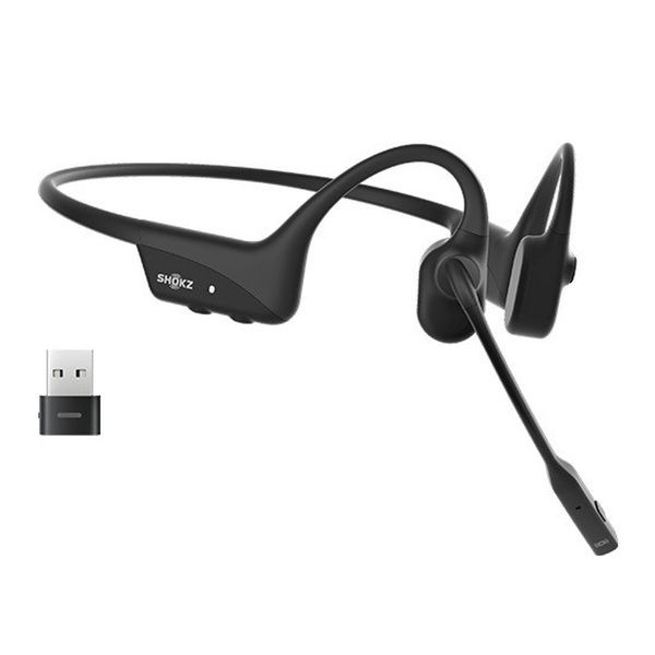 【新品】SHOKZ ショックス ブルートゥースイヤホン 耳かけ型 骨伝導 OpenComm2 UC USB-A SKZ-EP-000023 ブラック