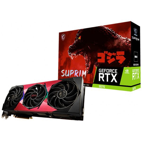 【新品】MSI エムエスアイ グラフィックボード GeForce RTX 3070 SUPRIM SE 8G LHR x GODZILLA(LHRモデル)