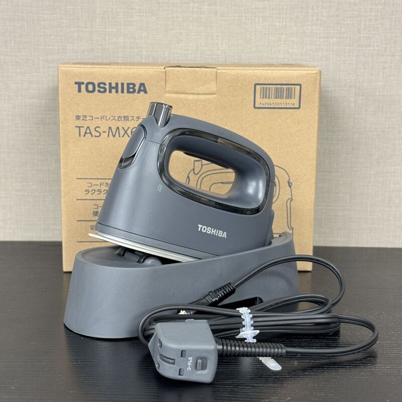 【即日発送】【中古】TOSHIBA 東芝 コードレス衣類スチーマー La・CooS TAS-MX6-H ダークグレー
