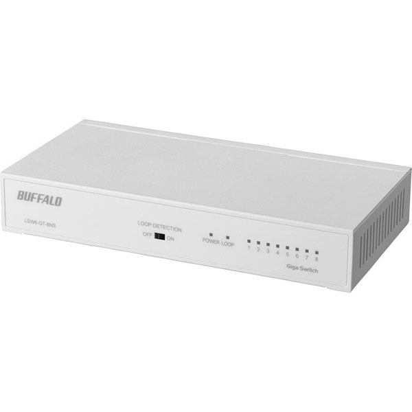 【ラッピング可】【即日発送】【新品】BUFFALO バッファロー Giga対応スイッチングハブ 電源内蔵 8ポート LSW6-GT-8NS/WH ホワイト
