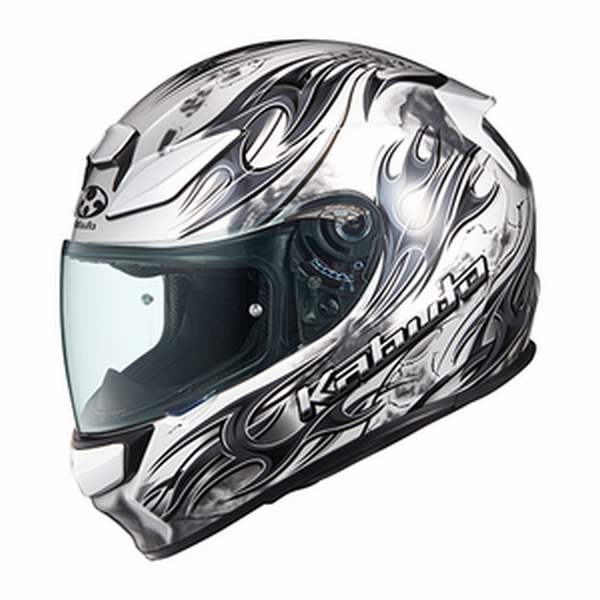 【即日発送】【新品】OGK KABUTO オージーケーカブト フルフェイスヘルメット SHUMA FLAME Lサイズ 59-60cm パールホワイトブラック