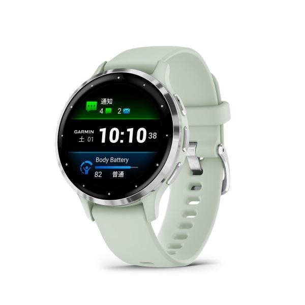 【ラッピング可】【新品】GARMIN ガーミン Venu 3S GPSスマートウォッチ 010-02785-41 SAGE セージグレイ シルバー