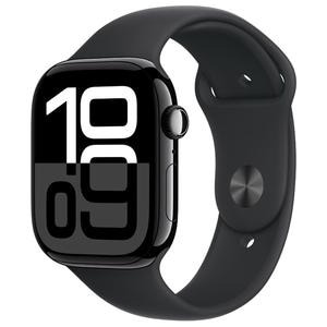【新品】Apple Watch Series 10（GPSモデル）46mmジェットブラックアルミニウムケースとブラックスポーツバンド - S/M MWWP3J/A