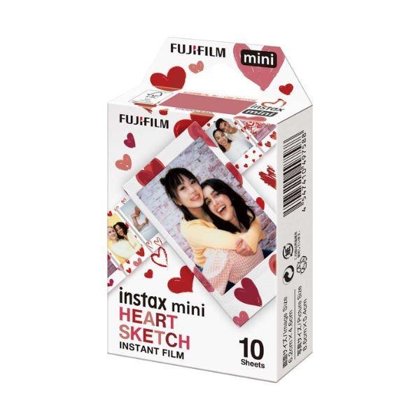 【即日発送】【新品 箱不良・シュリンク破れ品】FUJIFILM 富士フイルム インスタントカラーフィルム instax mini ハートスケッチ 10枚入