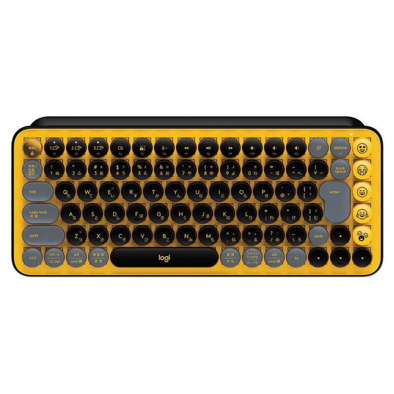 【即日発送】【新品 箱不良・シュリンク破れ品】Logicool ロジクール ワイヤレスメカニカルキーボード POP KEYS Mechanical Wireless Keyboard K730YL 茶軸 イエロー