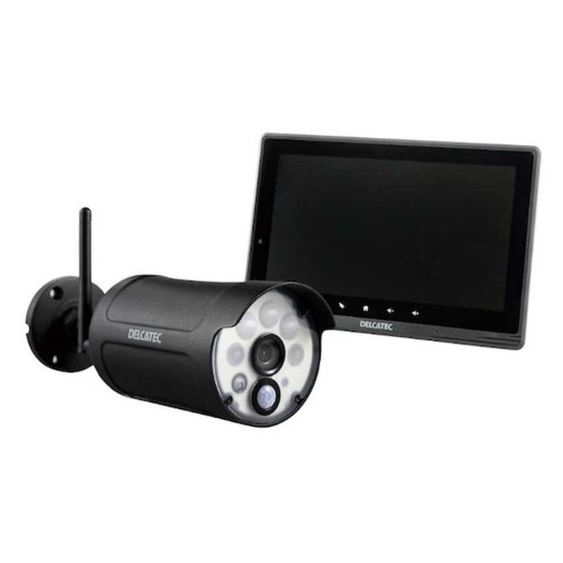 【即日発送】【新品 箱不良・シュリンク破れ品】DXアンテナ センサーライト付ワイヤレスフルHDカメラ&10inchモニターセット WSS10M1CL ブラック