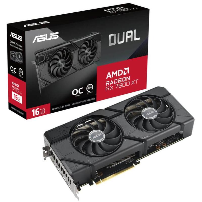 【即日発送】【新品 箱不良・シュリンク破れ品】ASUS エイスース グラフィックボード Dual Radeon RX 7800 XT OC Edition 16GB DUALRX7800XTO16G