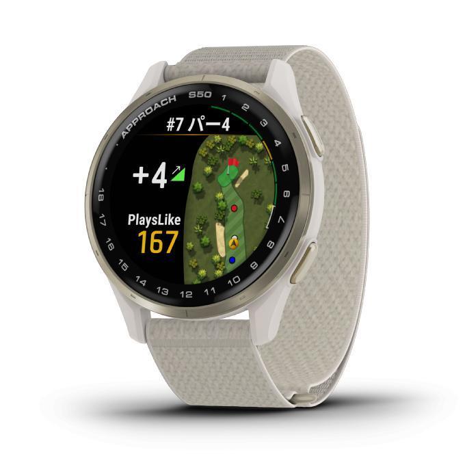 【ラッピング可】【即日発送】【新品 箱不良・シュリンク破れ品】GARMIN ガーミン ゴルフ用GPSナビ Approach S50 アイボリー