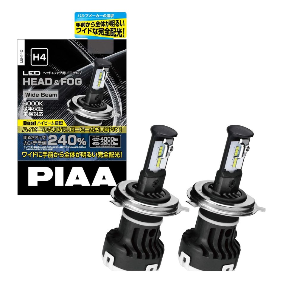 【ラッピング可】【即日発送】【新品 箱不良・シュリンク破れ品】PIAA ピア 車用ライト・ランプ LEH140 LED 6000K H4