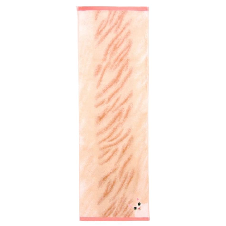 【ラッピング可】【即日発送】【新品】Uchinoko mate 今治タオル 猫の毛並み ロングフェイスタオル にゃんこシリーズ UNJF-2211 ハチワレ（クリーム）