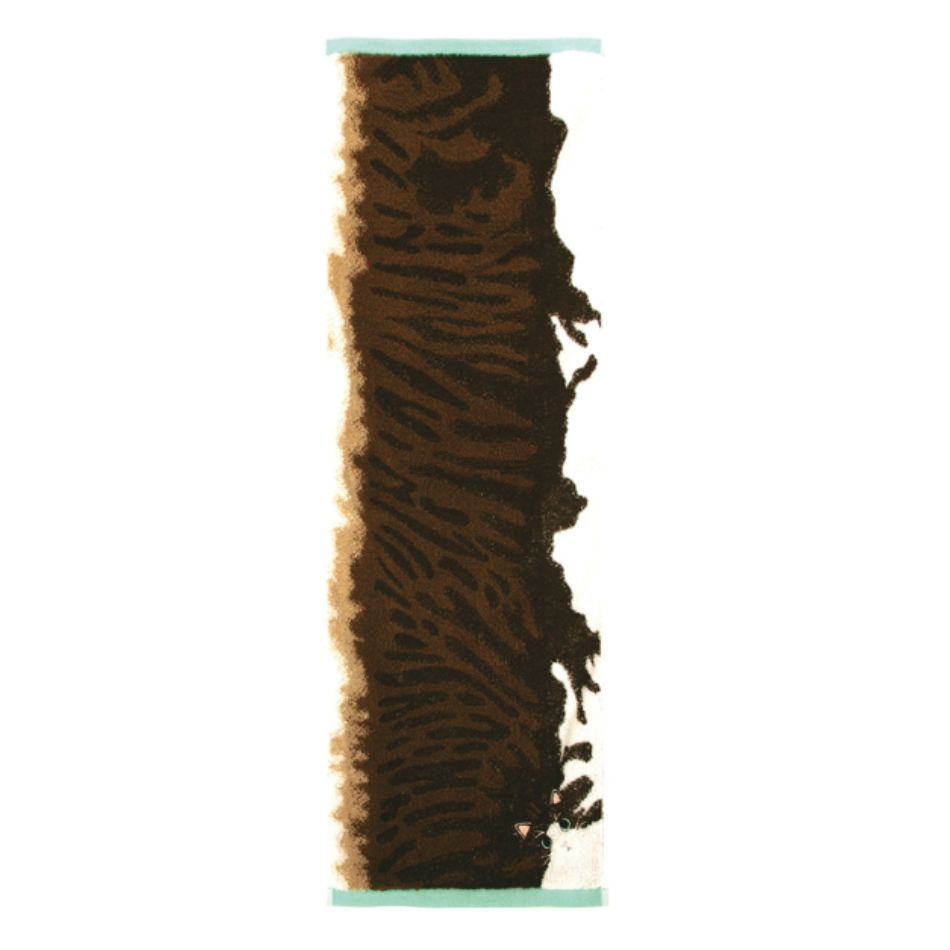 【ラッピング可】【即日発送】【新品】Uchinoko mate 今治タオル 猫の毛並み ロングフェイスタオル にゃんこシリーズ UNJF-2212 ハチワレ（ブラウンタビーホワイト）