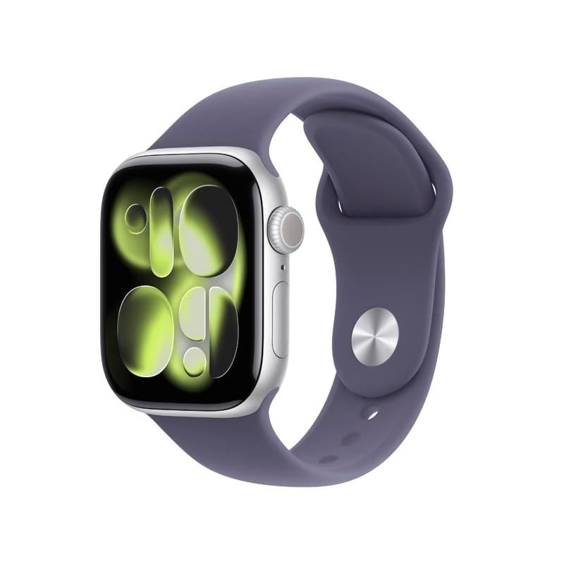 【即日発送】【新品 箱不良・シュリンク破れ品】Apple Watch Series 11 GPSモデル 42mm MEU74J/A シルバー・パープルフォグスポーツバンド M/L