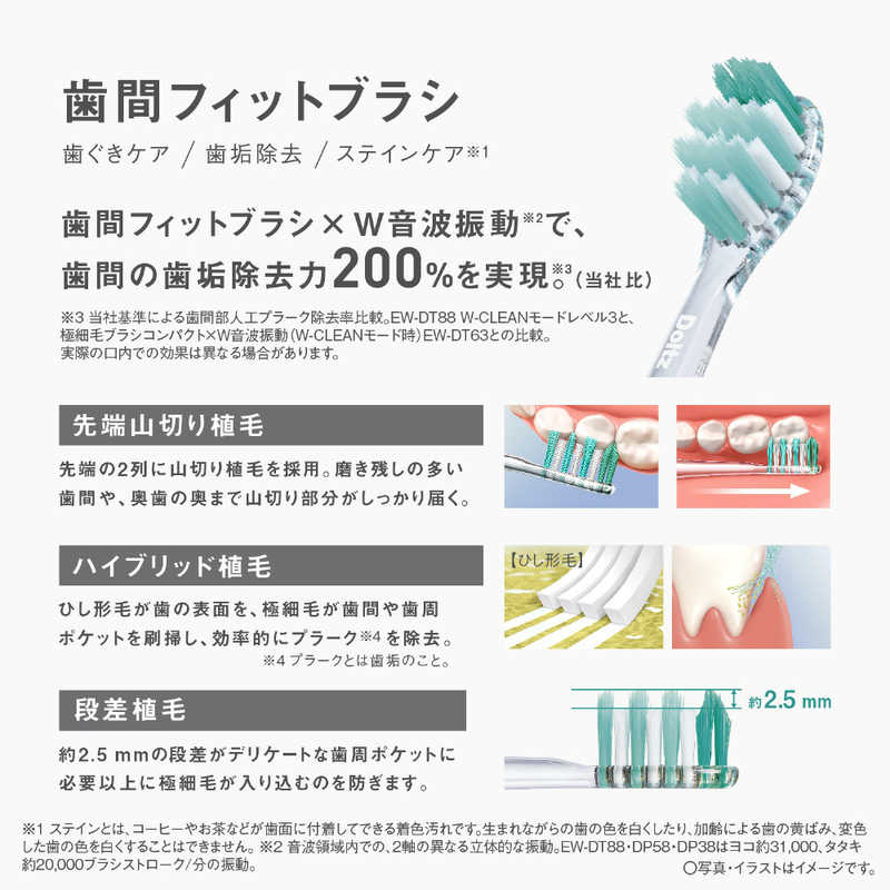 【ラッピング可】【即日発送】【新品 箱不良・シュリンク破れ品】Panasonic パナソニック W音波振動ハブラシ ドルツプレミアム EW-DP38-K ブラック