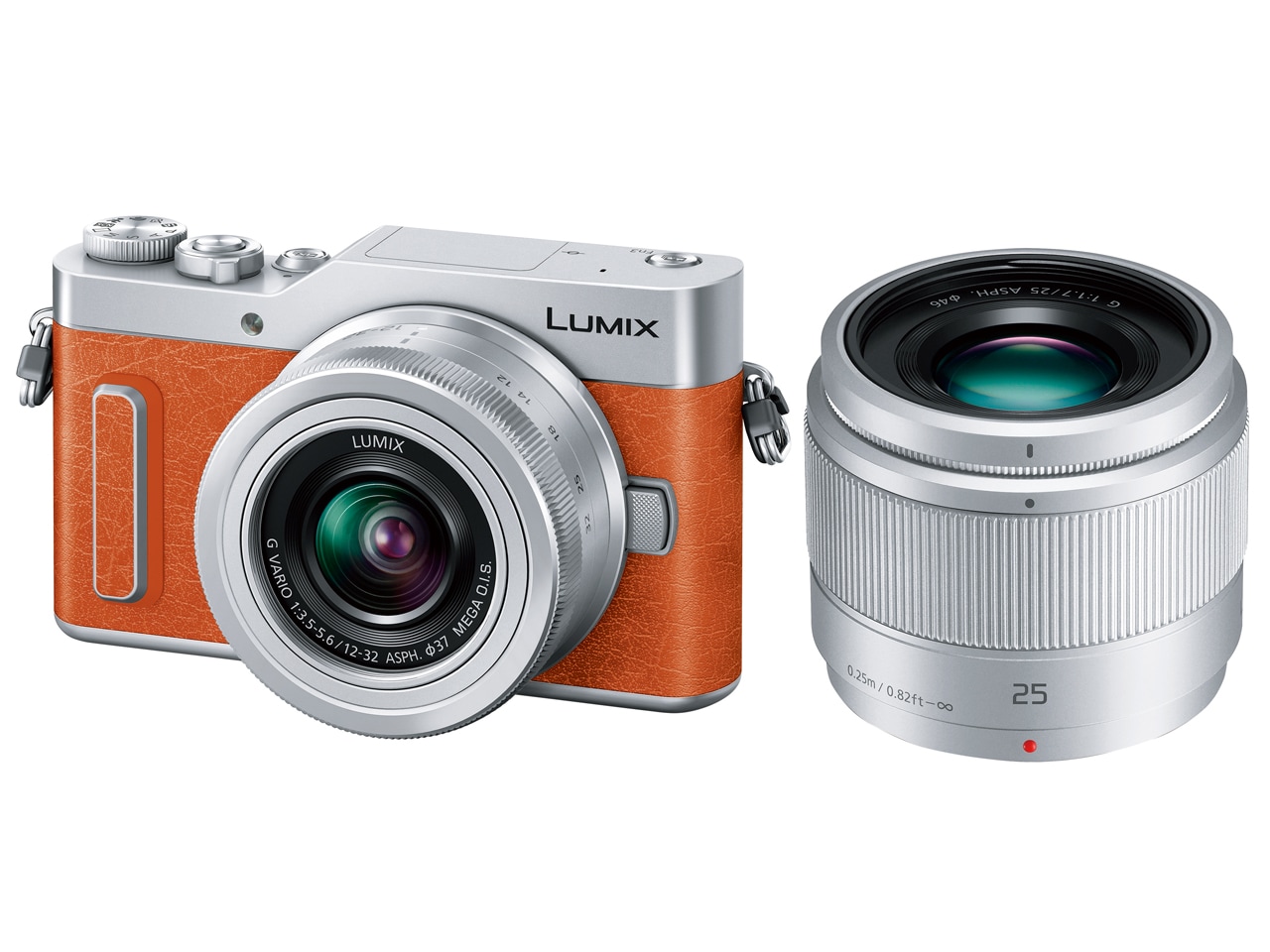 Panasonic ミラーレス一眼カメラ LUMIX ダブルレンズキット オレンジ DC-GF90W-D