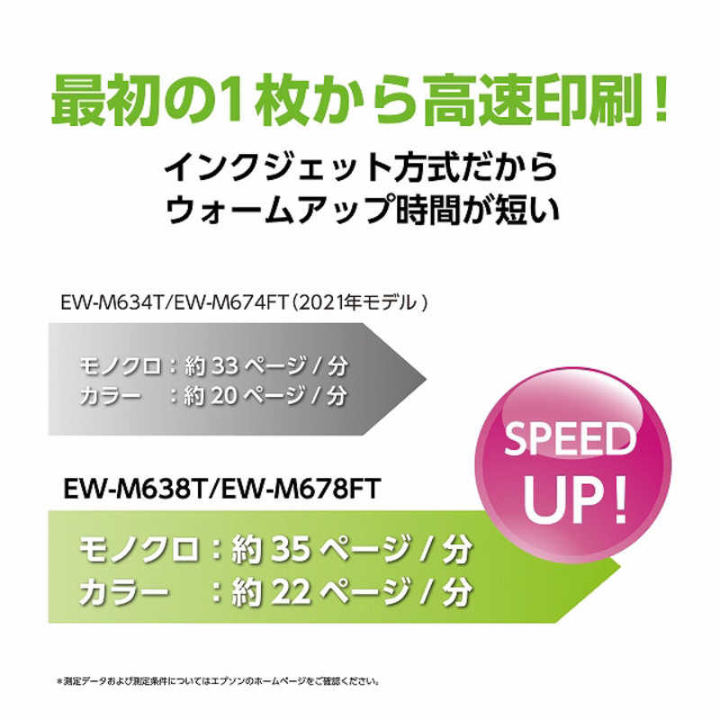 【即日発送】【新品】EPSON エプソン 4カラーインクジェット複合機プリンタ エコタンク搭載モデル EW-M638T